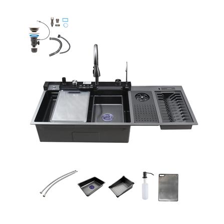 ซิงค์ฝัง 1 หลุม 1 ที่พัก S-FLO NL0056 12050NT สีดำ_0