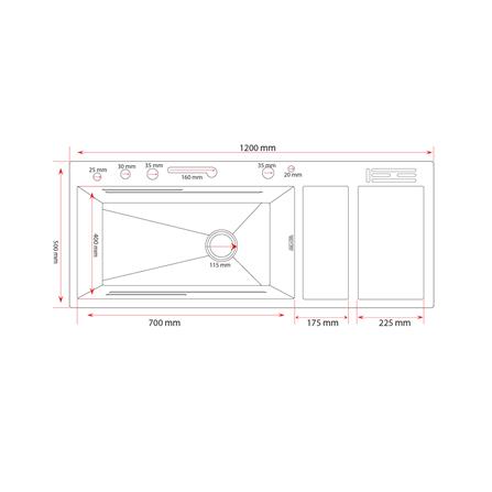 ซิงค์ฝัง 1 หลุม 1 ที่พัก S-FLO NL0056 12050NT สีดำ_6