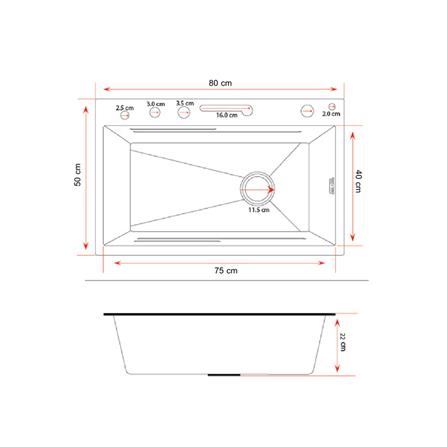 ซิงค์ฝัง 1 หลุม S-FLO NL0054 8050NT สีดำ_4
