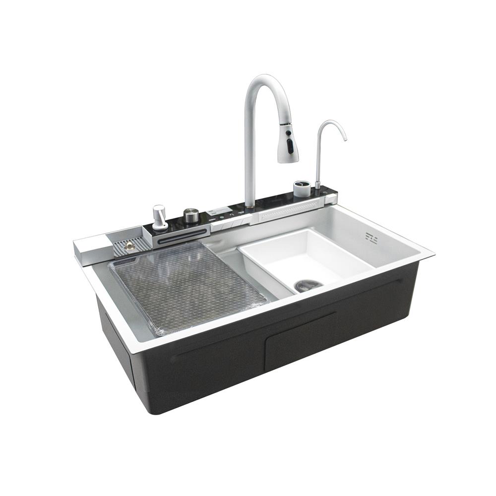 ซิงค์ฝัง 1 หลุม S-FLO NL0057 8046 SM01S-W สีขาว