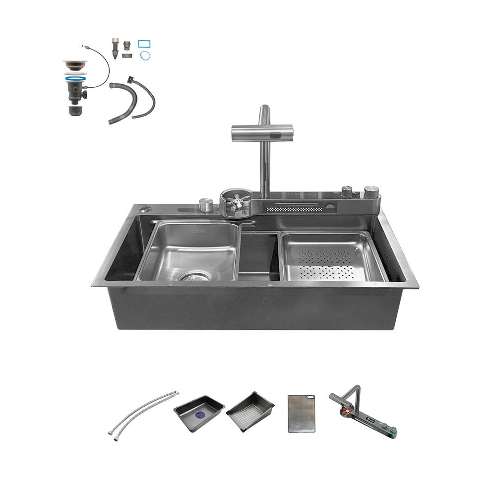 ซิงค์ฝัง 1 หลุม S-FLO NL0007 7546 SM03-B สีดำ