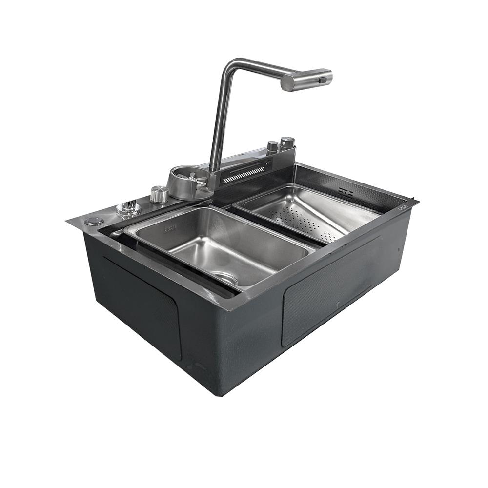 ซิงค์ฝัง 1 หลุม S-FLO NL0007 7546 SM03-B สีดำ