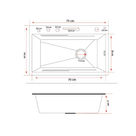 ซิงค์ฝัง 1 หลุม S-FLO NL0007 7546 SM03-B สีดำ_3