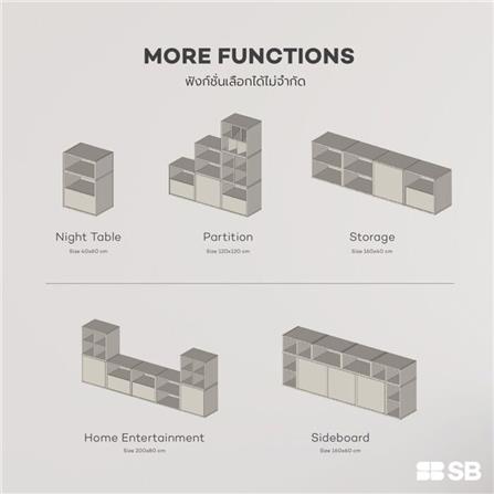 ตู้เตี้ยบานโล่ง SB FURNITURE EASYFIT 19240073 39 ซม. สีแคนยอนโอ๊ค_5