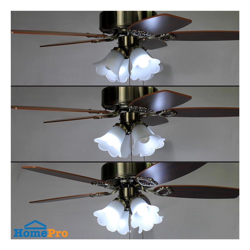 พัดลมโคมไฟ CARINI TWISTER-42-4AB 42 นิ้ว สีทองรมดำ