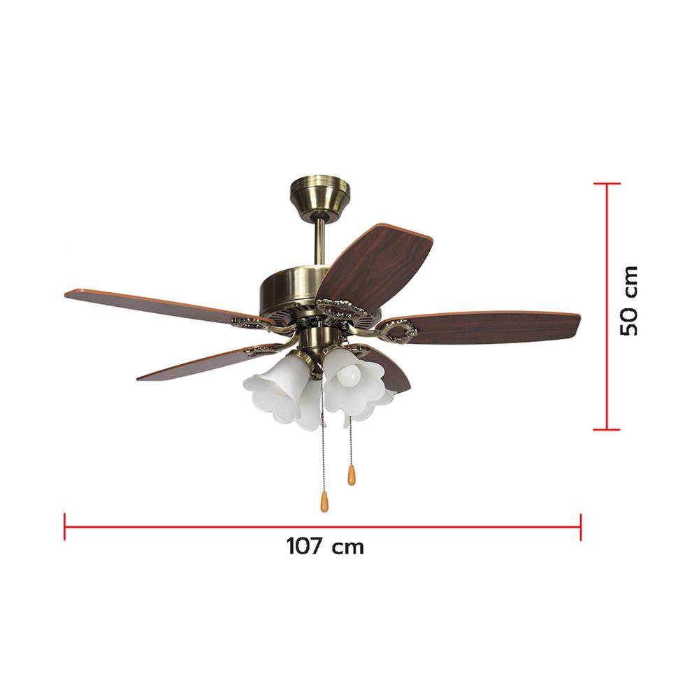 พัดลมโคมไฟ CARINI TWISTER-42-4AB 42 นิ้ว สีทองรมดำ