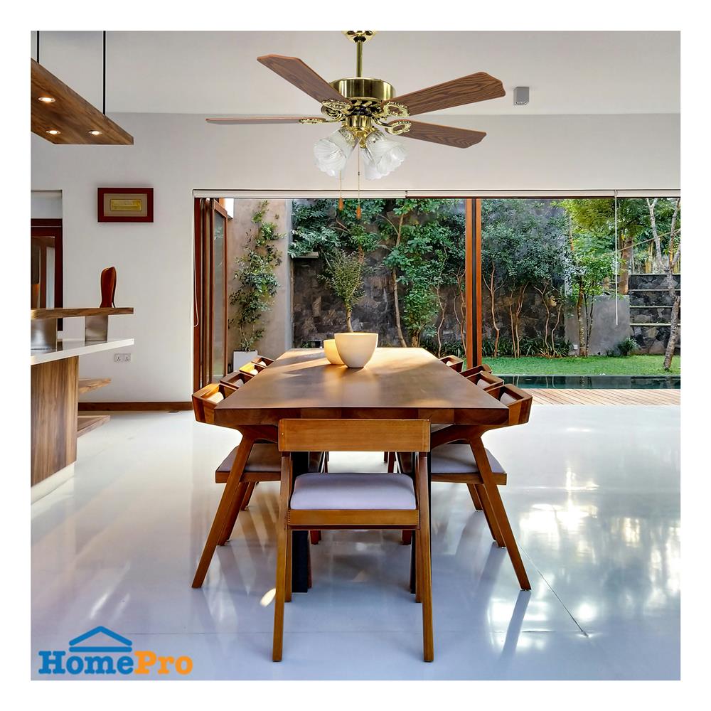 พัดลมโคมไฟ CARINI TWISTER-42-4PB 42 นิ้ว สีทอง