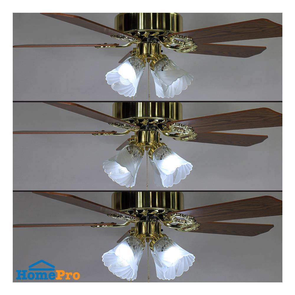 พัดลมโคมไฟ CARINI TWISTER-42-4PB 42 นิ้ว สีทอง