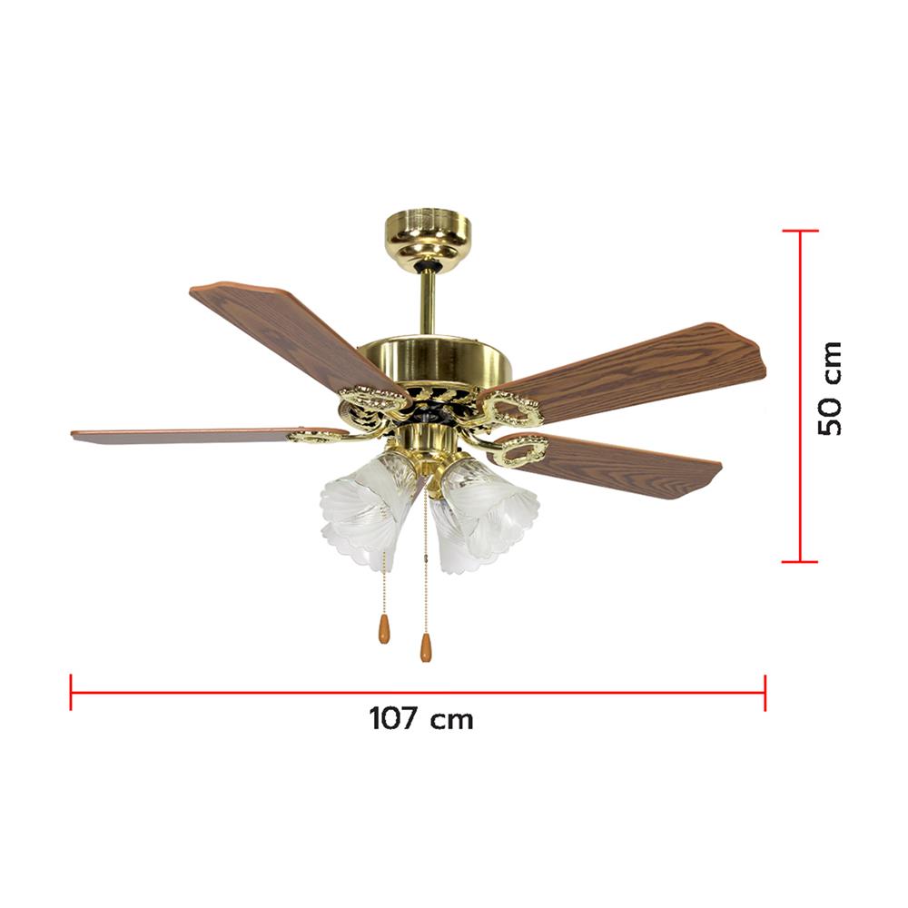 พัดลมโคมไฟ CARINI TWISTER-42-4PB 42 นิ้ว สีทอง