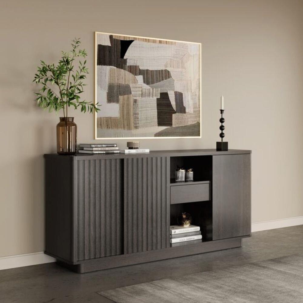 ตู้เตี้ยบานผสม SB FURNITURE NOIR 19237993 160 ซม. สีเทา