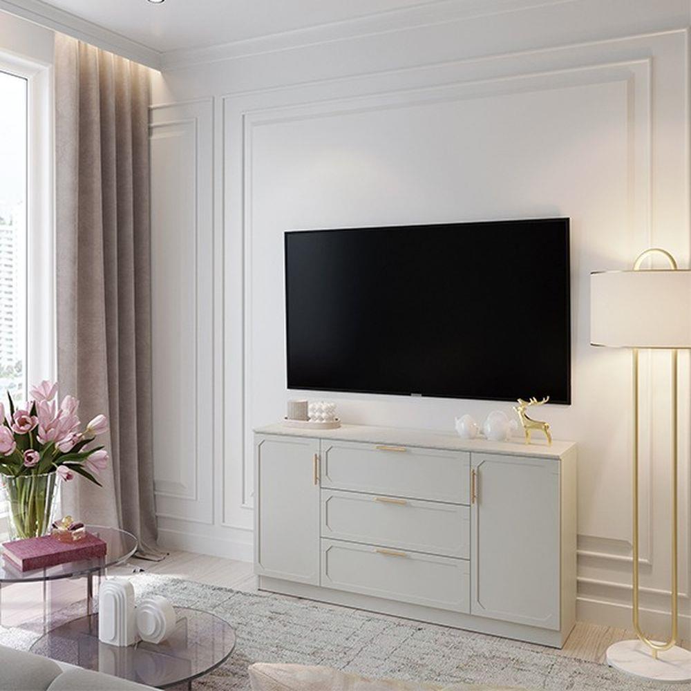 ตู้เตี้ยบานผสม SB FURNITURE QUINN 19239999 150 ซม. สีเทา