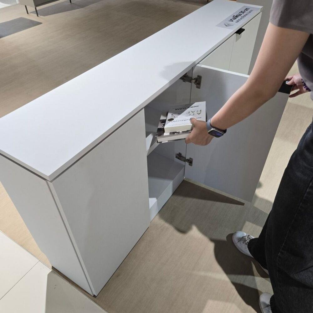 ตู้เตี้ยบานเปิด SB FURNITURE KEITH 19239996 160 ซม. สีขาว
