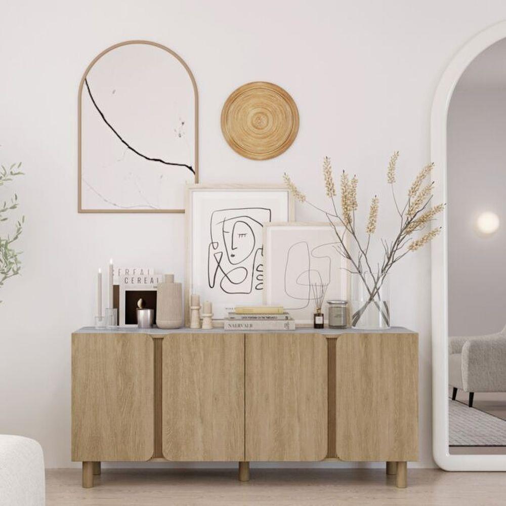 ตู้เตี้ยบานเปิด SB FURNITURE SKIFT 19240774 160 ซม. สีไม้อ่อน