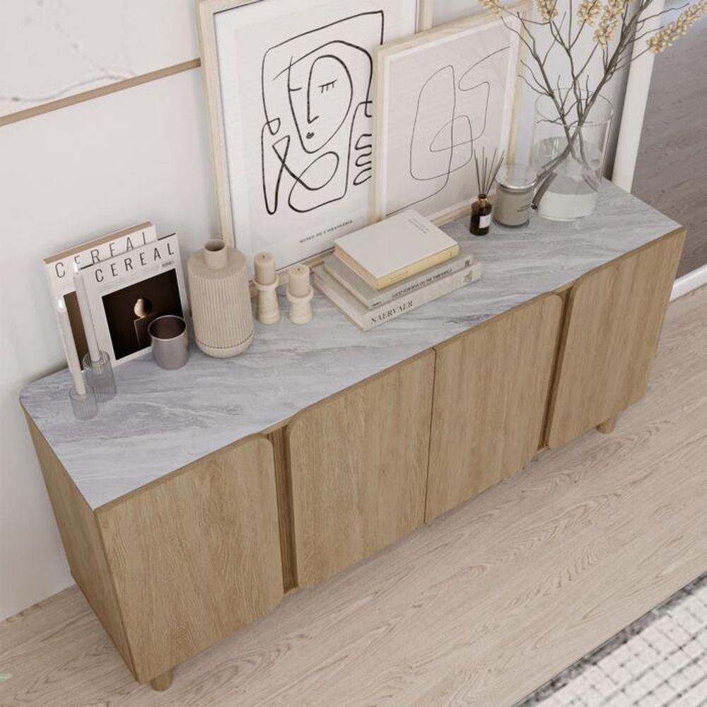 ตู้เตี้ยบานเปิด SB FURNITURE SKIFT 19240774 160 ซม. สีไม้อ่อน