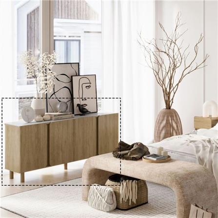 ตู้เตี้ยบานเปิด SB FURNITURE SKIFT 19240774 160 ซม. สีไม้อ่อน_3