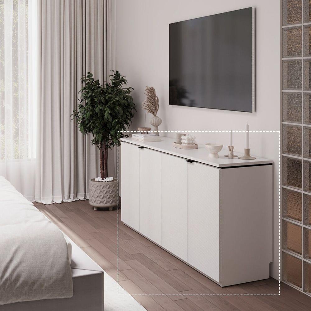 ตู้เตี้ยบานเปิด SB FURNITURE KEITH 19238504 160 ซม. สีขาว