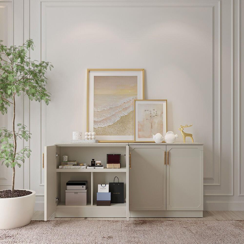 ตู้เตี้ยบานเปิด SB FURNITURE QUINN 19240064 80 ซม. สีเทา