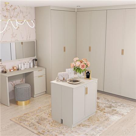 ตู้เตี้ยบานเปิด SB FURNITURE QUINN 19240064 80 ซม. สีเทา_5