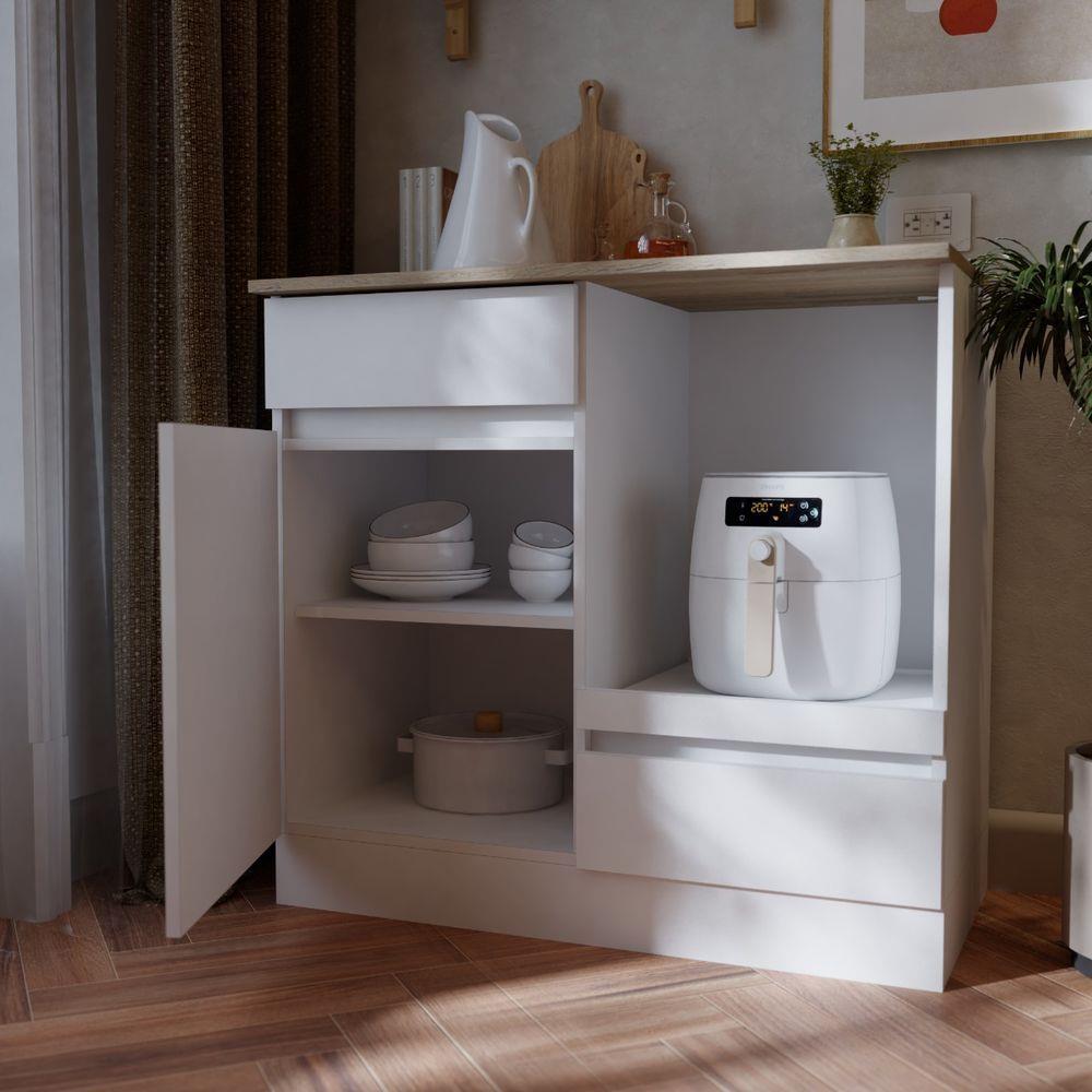 ตู้เตี้ยบานผสม SB FURNITURE DANTE 19230810 80 ซม. สีขาว