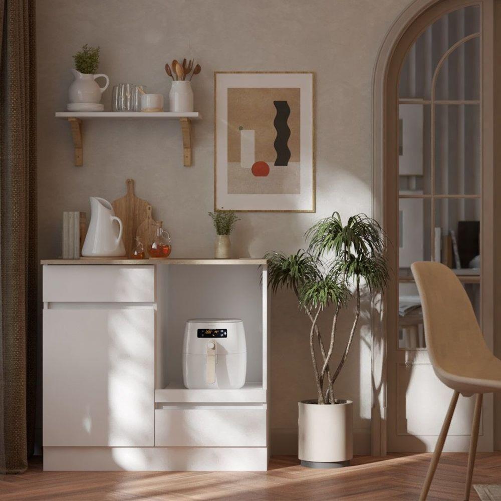 ตู้เตี้ยบานผสม SB FURNITURE DANTE 19230810 80 ซม. สีขาว