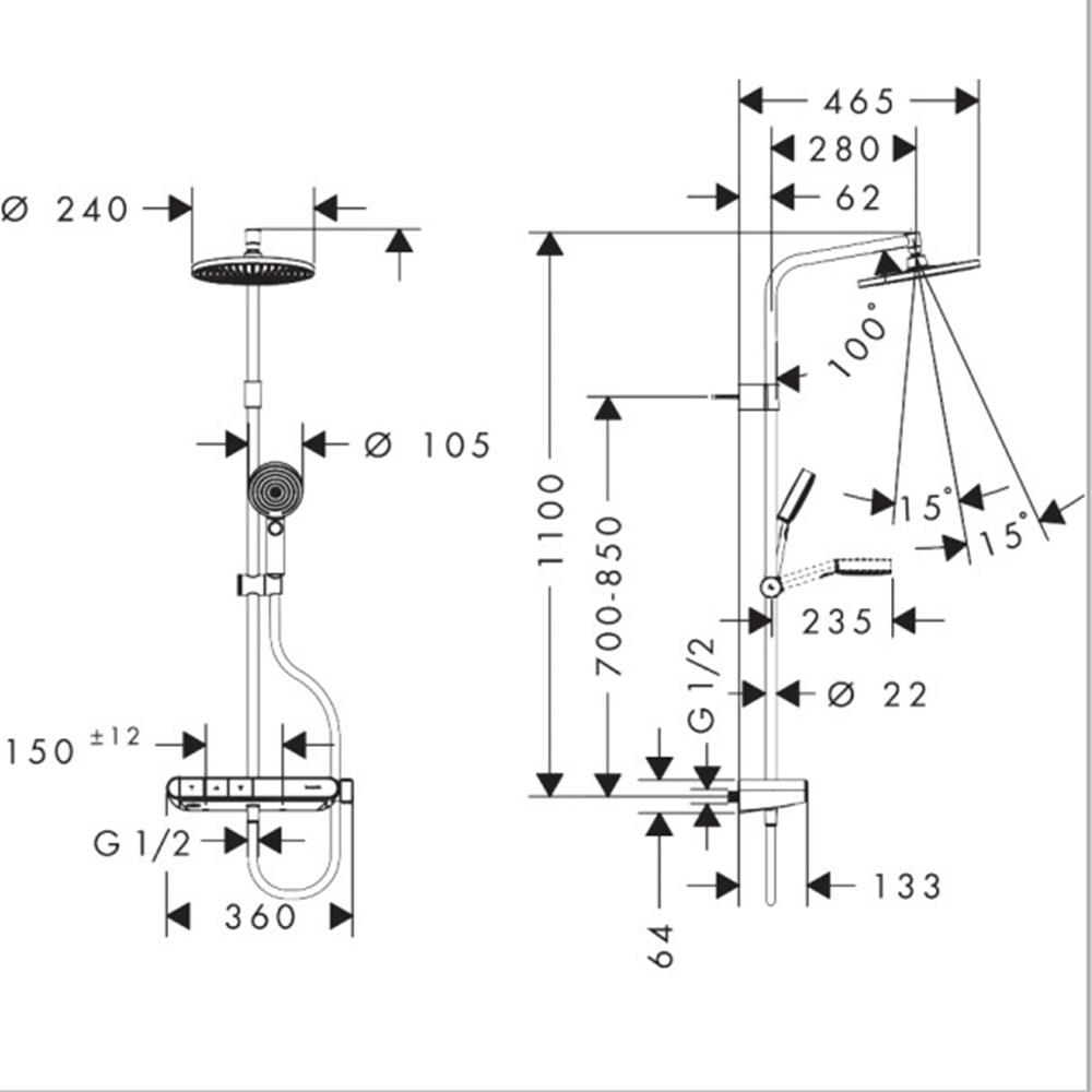 ฝักบัว RAIN SHOWER HANSGROHE HG26970007