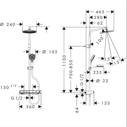 ฝักบัว RAIN SHOWER HANSGROHE HG26970007_1