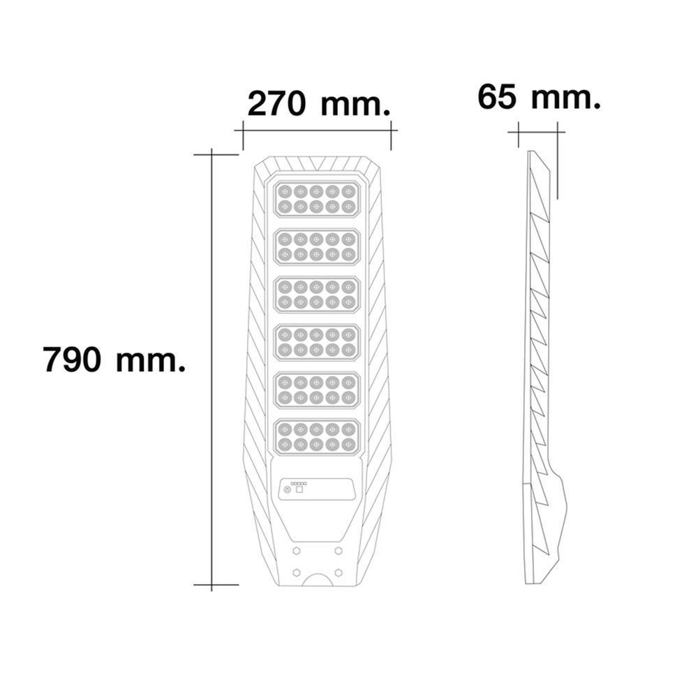 ไฟถนน SOLAR HI-TEK HFSSX 500 วัตต์ DAYLIGHT สีดำ