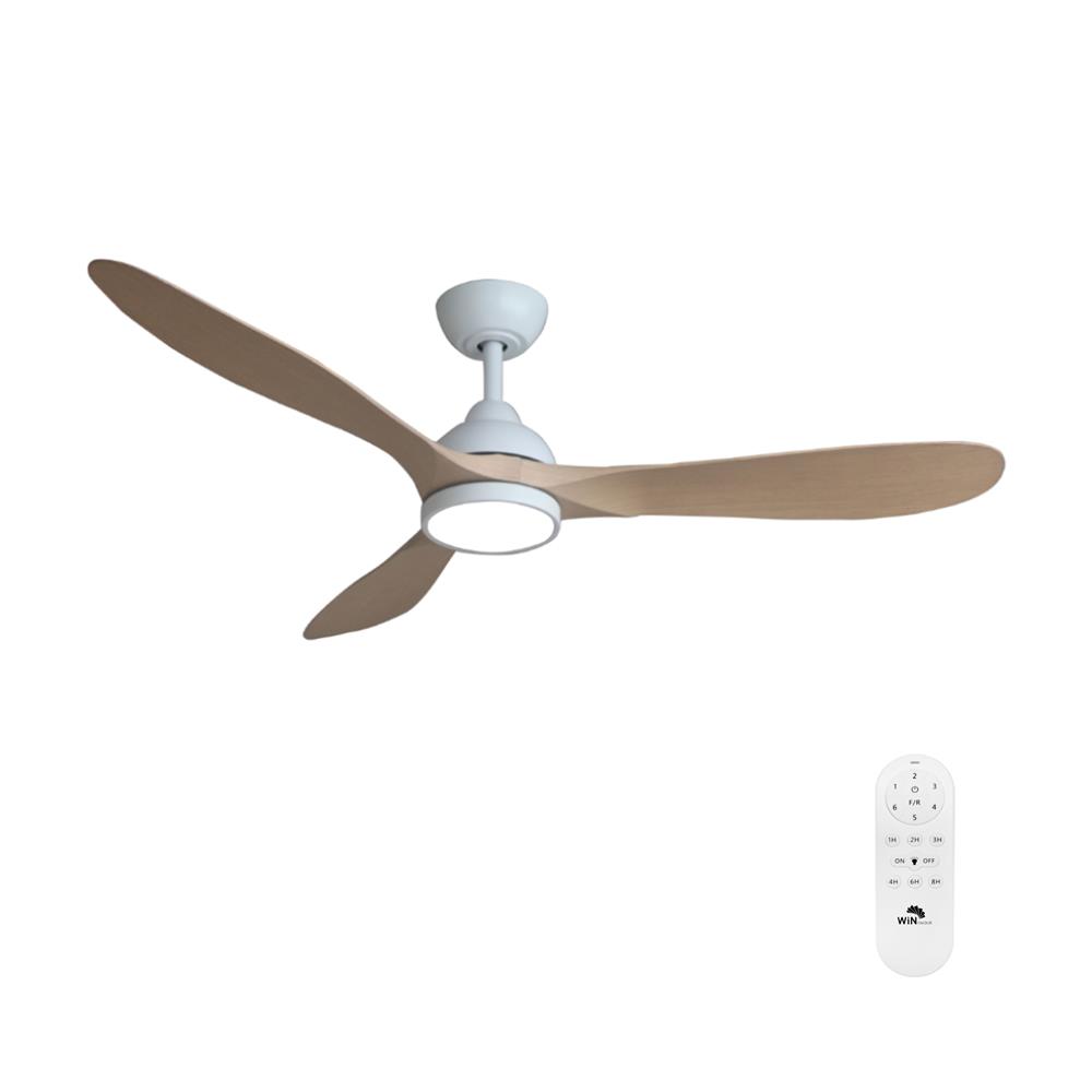 พัดลมโคมไฟ LED WINFAVOUR WFDC52/DC86(WH) 52 นิ้ว 24 วัตต์ DAYLIGHT/COOL WHITE/WARM WHITE สีขาว/น้ำตาล