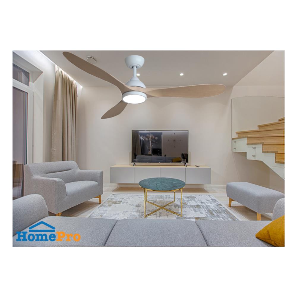 พัดลมโคมไฟ LED WINFAVOUR WFDC52/DC86(WH) 52 นิ้ว 24 วัตต์ DAYLIGHT/COOL WHITE/WARM WHITE สีขาว/น้ำตาล