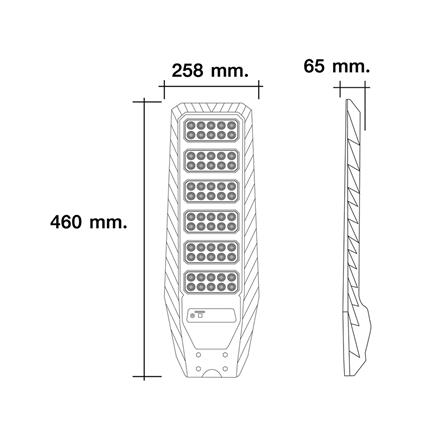 ไฟถนน SOLAR HI-TEK HFSSX 200 วัตต์ DAYLIGHT สีดำ_6