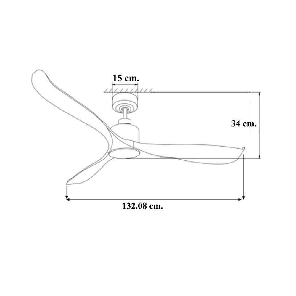 พัดลมไม่มีโคมไฟ WINFAVOUR WF552C/TC09(WH) 52 นื้ว สีขาว