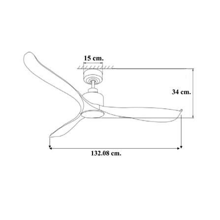 พัดลมไม่มีโคมไฟ WINFAVOUR WF552C/TC09(WH) 52 นื้ว สีขาว_3