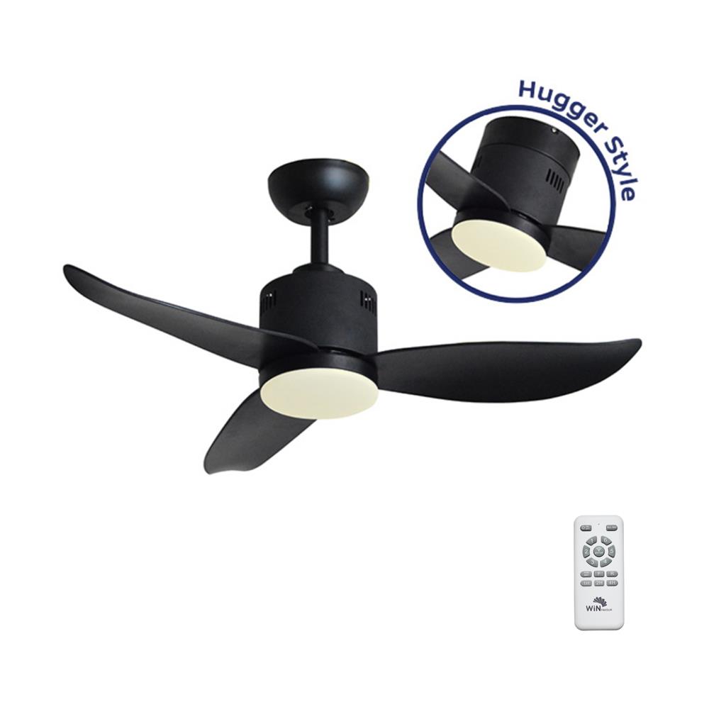 พัดลมโคมไฟ LED WINFAVOUR WFDC52/DC40(MBK) 36 นิ้ว 18 วัตต์ DAYLIGHT/COOL WHITE/WARM WHITE สีดำ