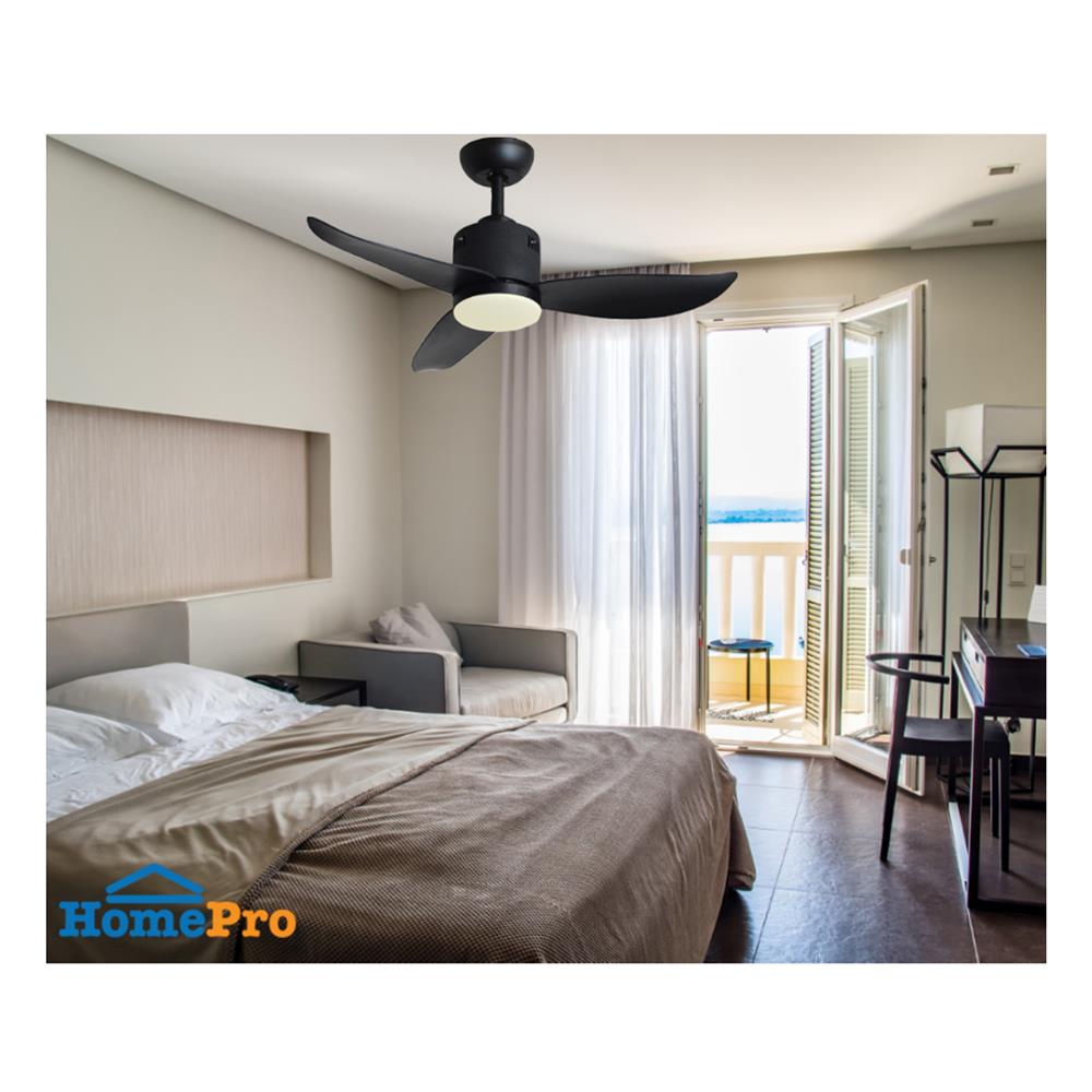 พัดลมโคมไฟ LED WINFAVOUR WFDC52/DC40(MBK) 36 นิ้ว 18 วัตต์ DAYLIGHT/COOL WHITE/WARM WHITE สีดำ