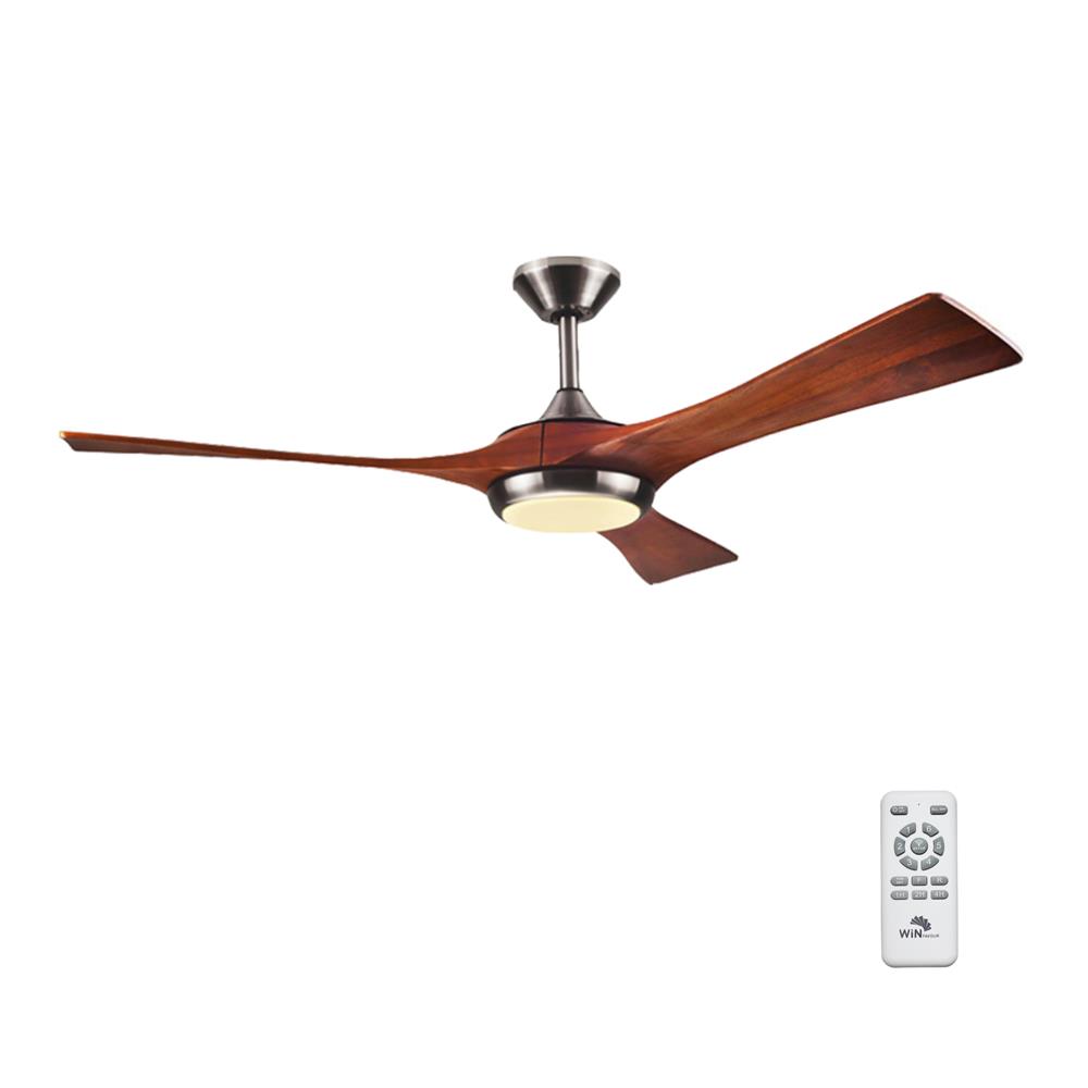 พัดลมโคมไฟ LED WINFAVOUR WFDC52/AA DC04(BN) 52 นิ้ว 18 วัตต์ DAYLIGHT/COOL WHITE/WARM WHITE สีเงิน