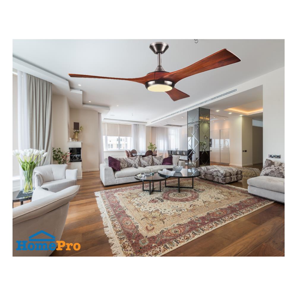 พัดลมโคมไฟ LED WINFAVOUR WFDC52/AA DC04(BN) 52 นิ้ว 18 วัตต์ DAYLIGHT/COOL WHITE/WARM WHITE สีเงิน