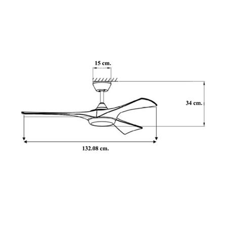 พัดลมโคมไฟ LED WINFAVOUR WFDC52/AA DC04(BN) 52 นิ้ว 18 วัตต์ DAYLIGHT/COOL WHITE/WARM WHITE สีเงิน_3