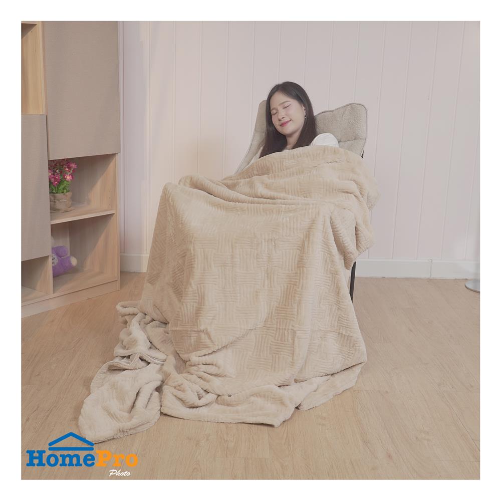 ผ้าห่ม BENETTA ROSALYNN 70x90 นิ้ว สี BEIGE