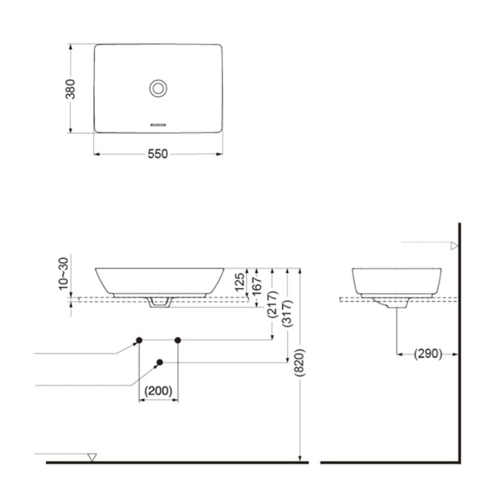 อ่างล้างหน้าวางบนเคาน์เตอร์ TOTO LW1735-MBE สีเบจ