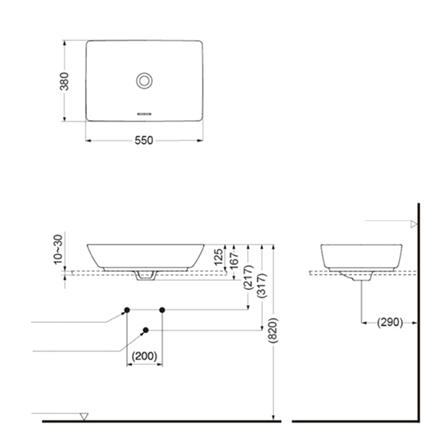 อ่างล้างหน้าวางบนเคาน์เตอร์ TOTO LW1735-MBE สีเบจ_2