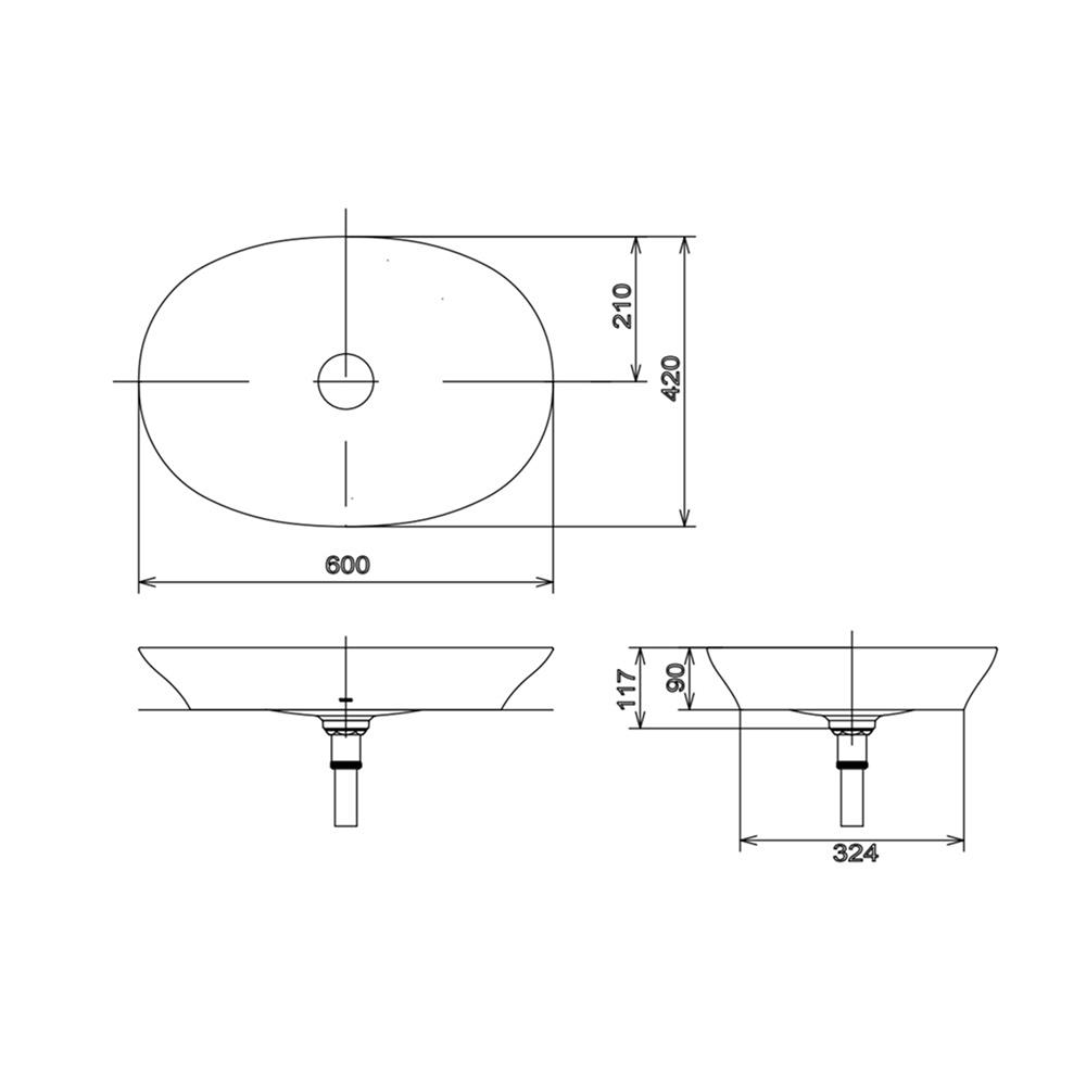 อ่างล้างหน้าวางบนเคาน์เตอร์ TOTO LW4706-MGR สีเทา