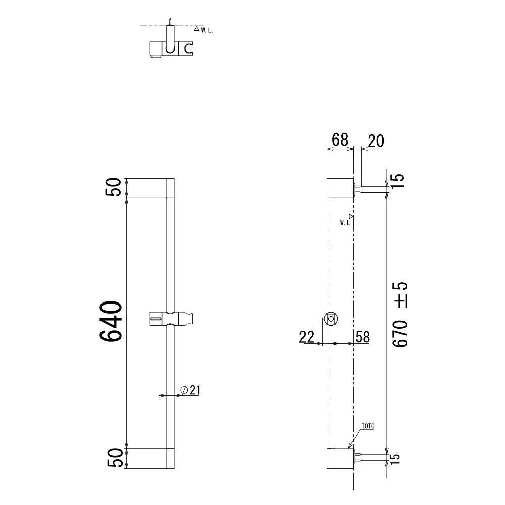 ฝักบัวราวเลื่อน TOTO TBW07019T