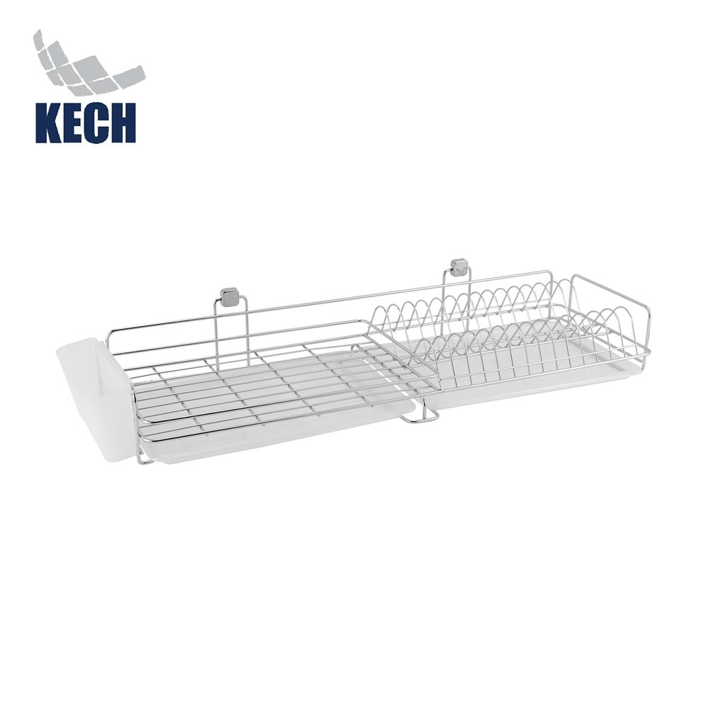 ชั้นคว่ำจานติดผนังสเตนเลส 304 80 ซม. KECH METAL