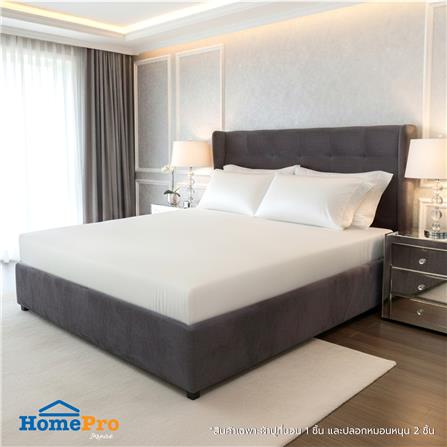 ชุดผ้าปูที่นอน 6 ฟุต (ชุด 3 ชิ้น) BENETTA CLASSIC สี WHITE_0