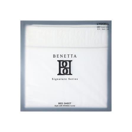 ชุดผ้าปูที่นอน 6 ฟุต (ชุด 3 ชิ้น) BENETTA CLASSIC สี WHITE_6