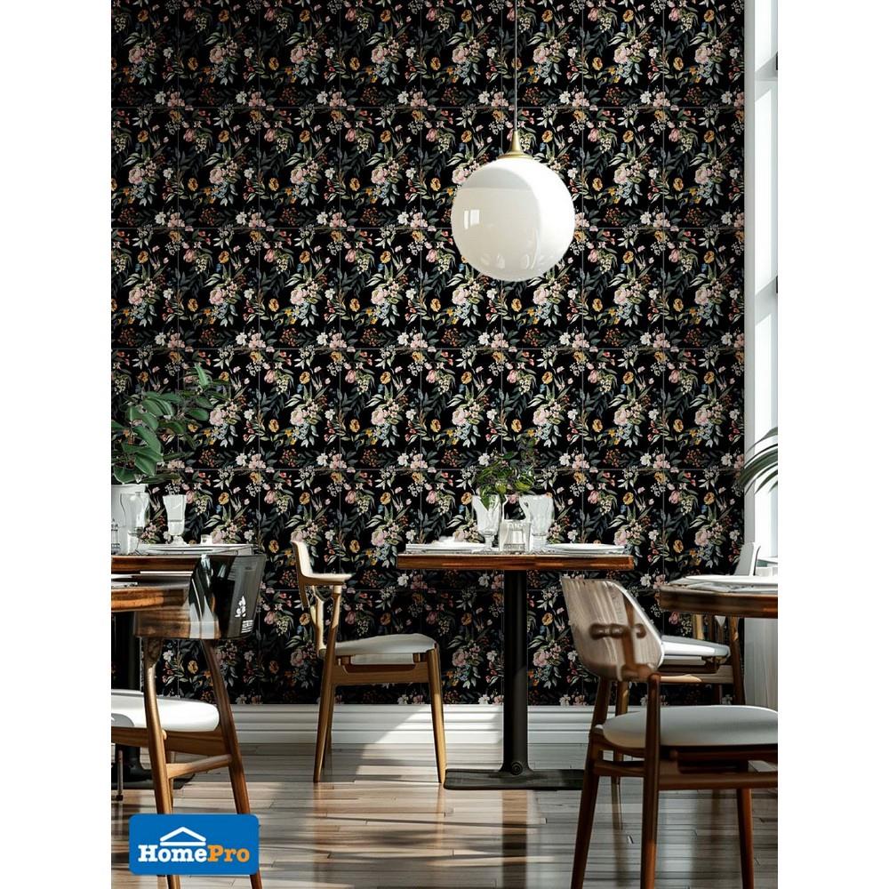 กระเบื้องผนัง 30x45 ซม. DURAGRES ออเดรย์ ฟลอร่า ดำ A 0.81 ตร.ม.