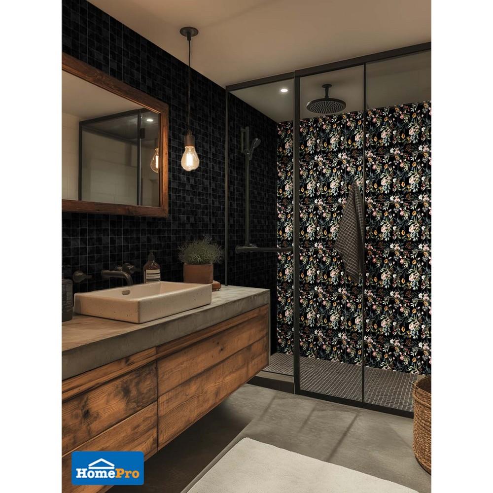 กระเบื้องผนัง 30x45 ซม. DURAGRES ออเดรย์ ฟลอร่า ดำ A 0.81 ตร.ม.