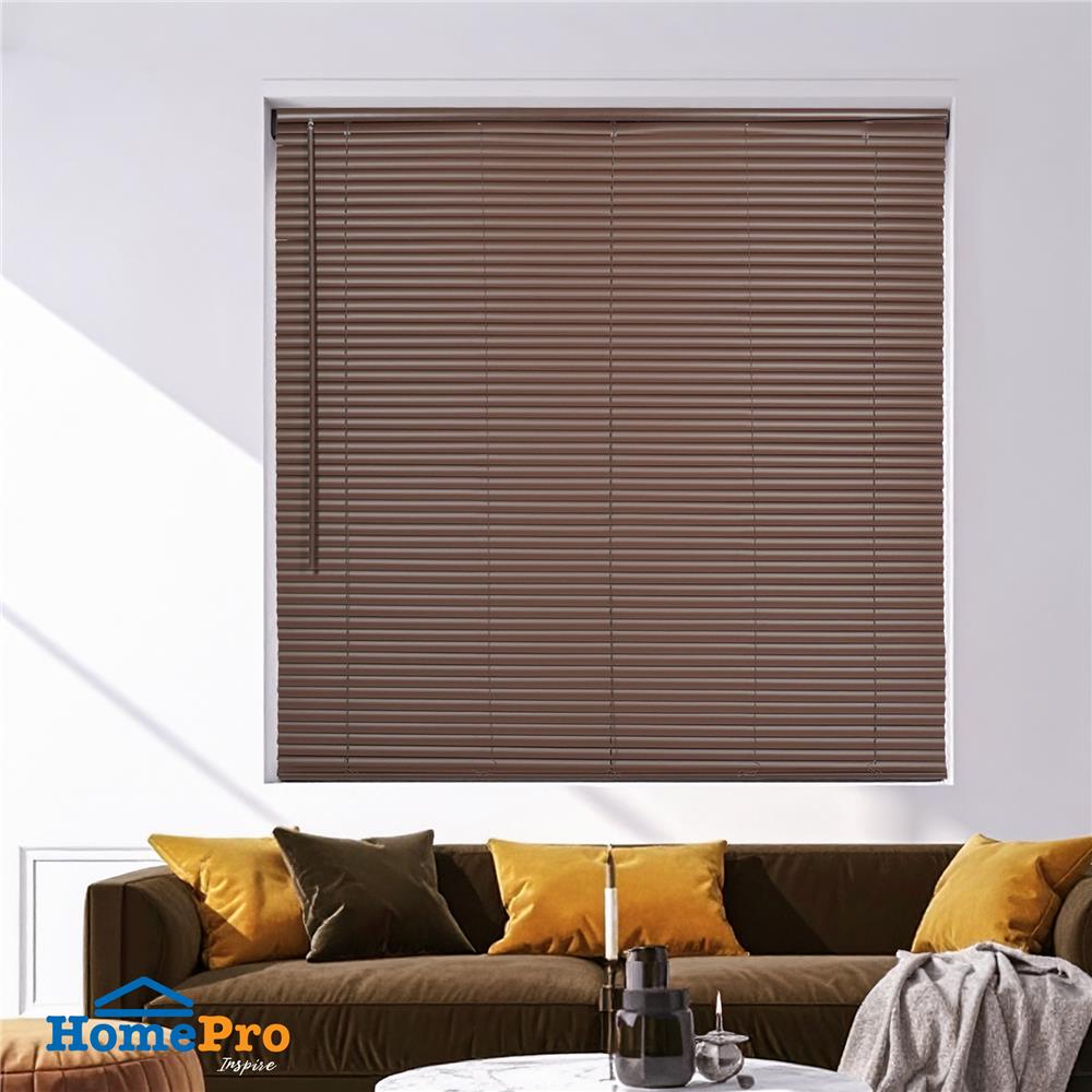 มู่ลี่ไวนิล HOME LIVING STYLE CORDLESS 120x130 ซม. สีน้ำตาลเข้ม