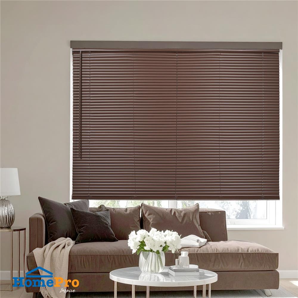 มู่ลี่ไวนิล HOME LIVING STYLE CORDLESS 155x130 ซม. สีน้ำตาลเข้ม