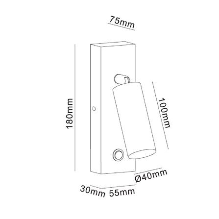 ไฟกิ่งภายใน LED CARINI MD008-3603 BK 5 วัตต์ DAYLIGHT/COOL WHITE/WARM WHITE สีดำ 1 หัว_6